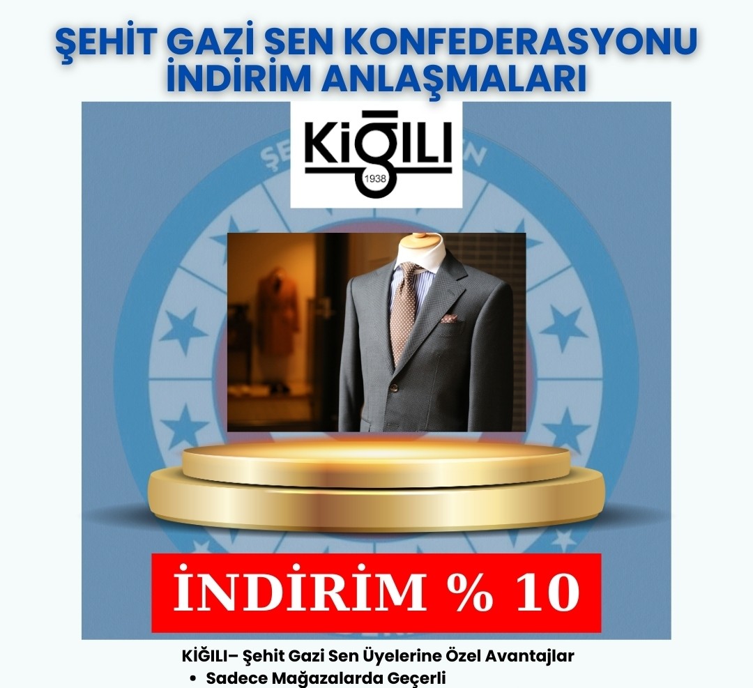 Sendika Üyelerimize Özel Kiğılı Mağazalarında Ayrıcalıklı İndirim Fırsatı